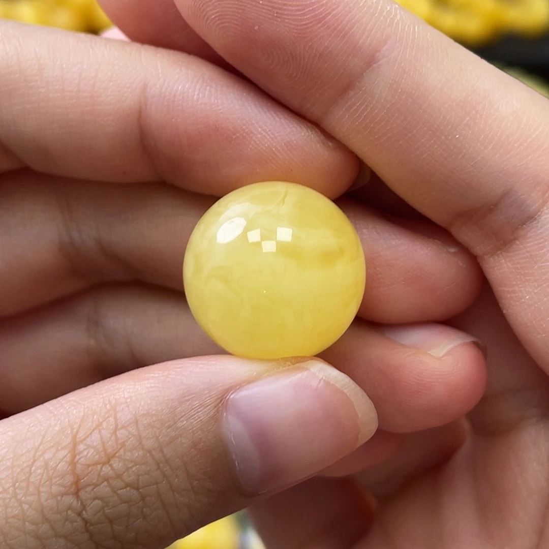 蜜蜡未镶嵌珠宝奇石小*瑕圆珠17.1mm