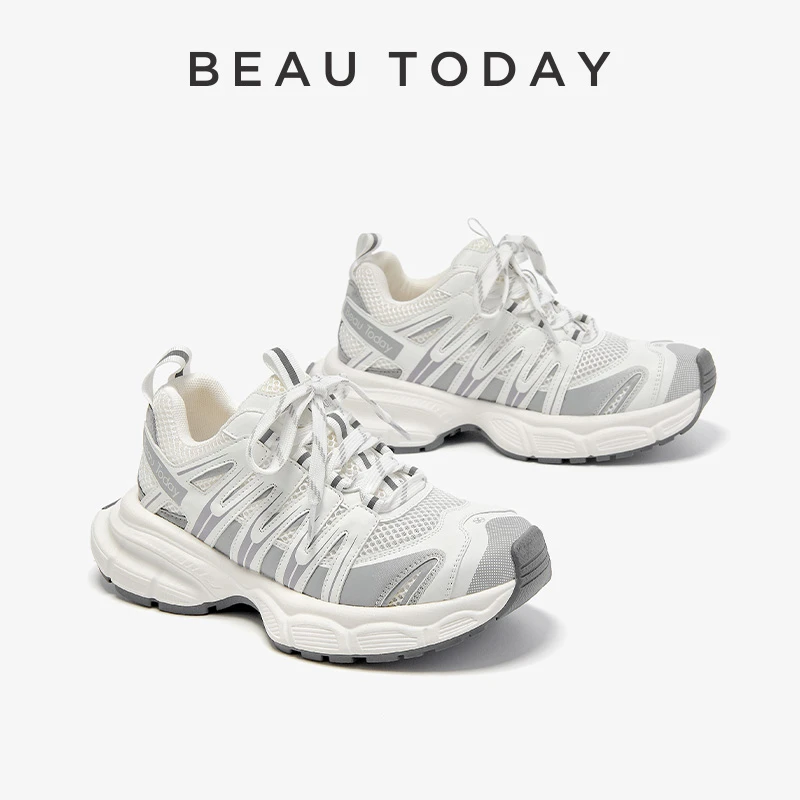 BeauToday5CM隐形增高舒适新款厚底老爹鞋时尚休闲鞋运动鞋女百搭