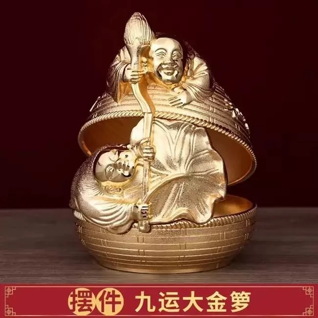 李居明2025蛇年九运大金萝和合生财和谐幸福摆件