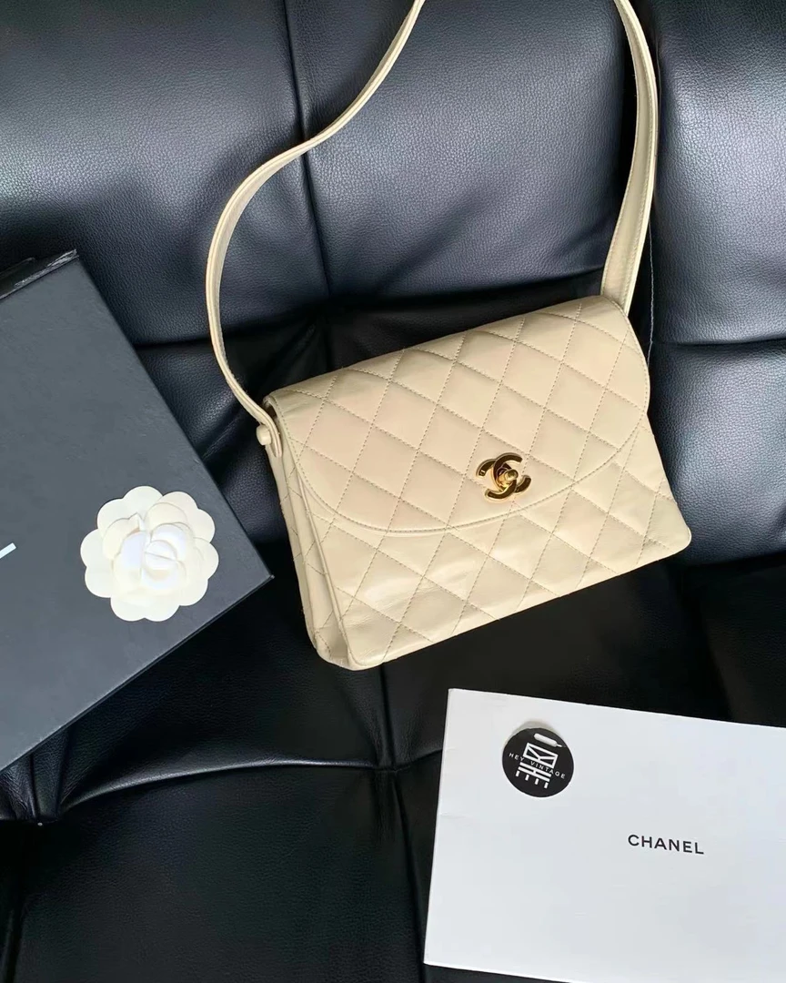 95新 Chanel/香奈儿 中古奶白色kelly包 23cm 16602627