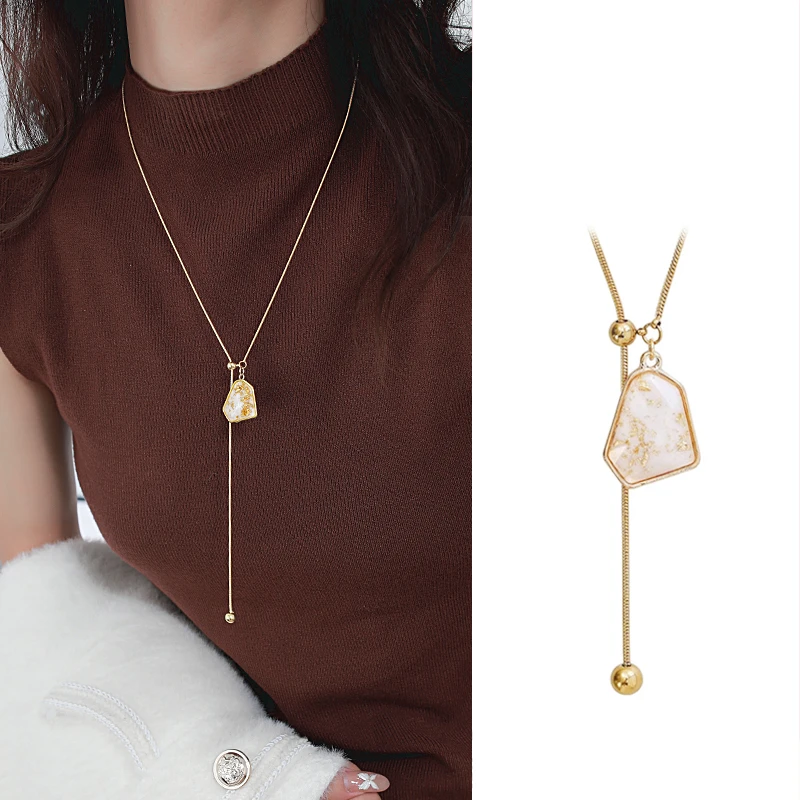 不规则几何毛衣链女轻奢高级感2025年新款爆款秋冬长款项链