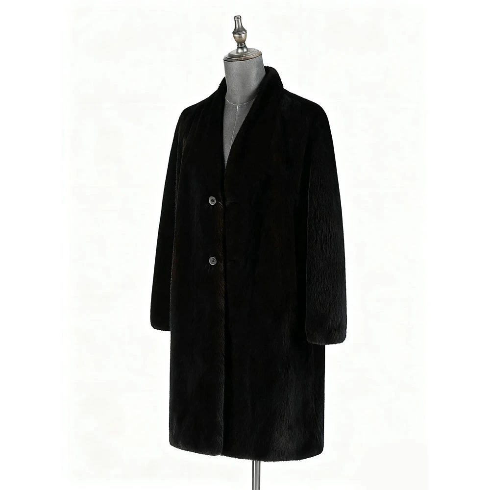 高端本色—宝嘉美原色—长款道袍款—男装貂皮大衣