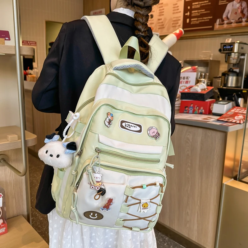 书包初中女生小学生日系高颜值ins大容量森系女孩学院风双肩背包