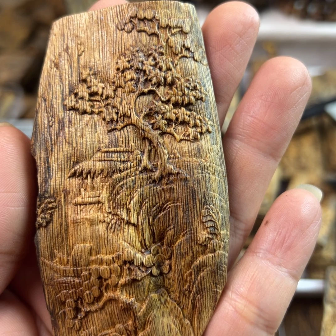 s***f沉香沉香碎屑山水雕刻28