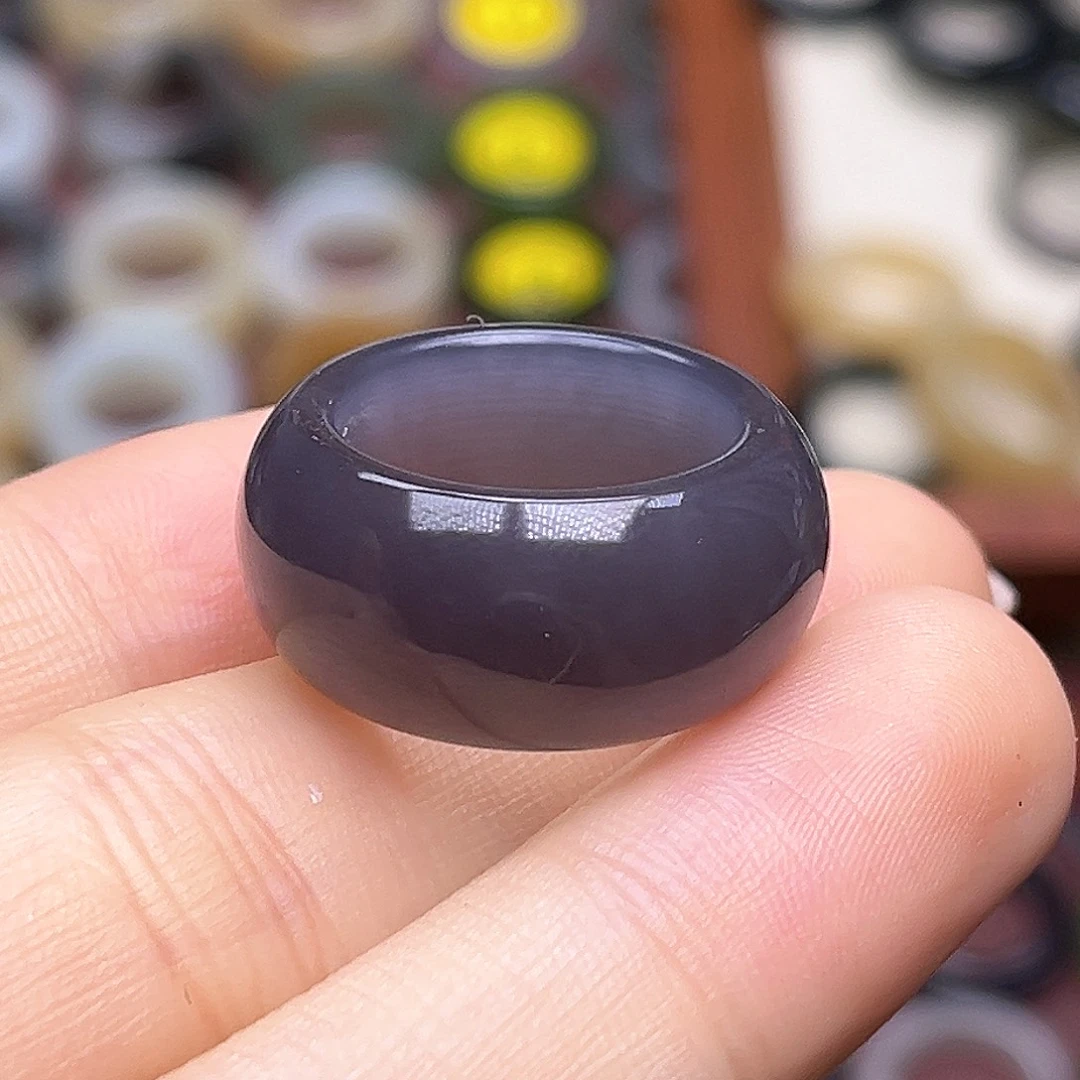 未镶嵌戒指和田玉16.4深葡萄紫