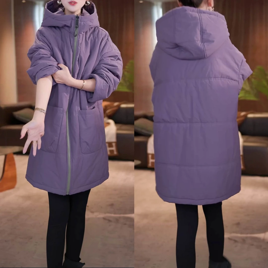 时尚韩版百搭加厚保暖棉服外套2026秋冬季宽松显瘦双面穿连帽棉衣