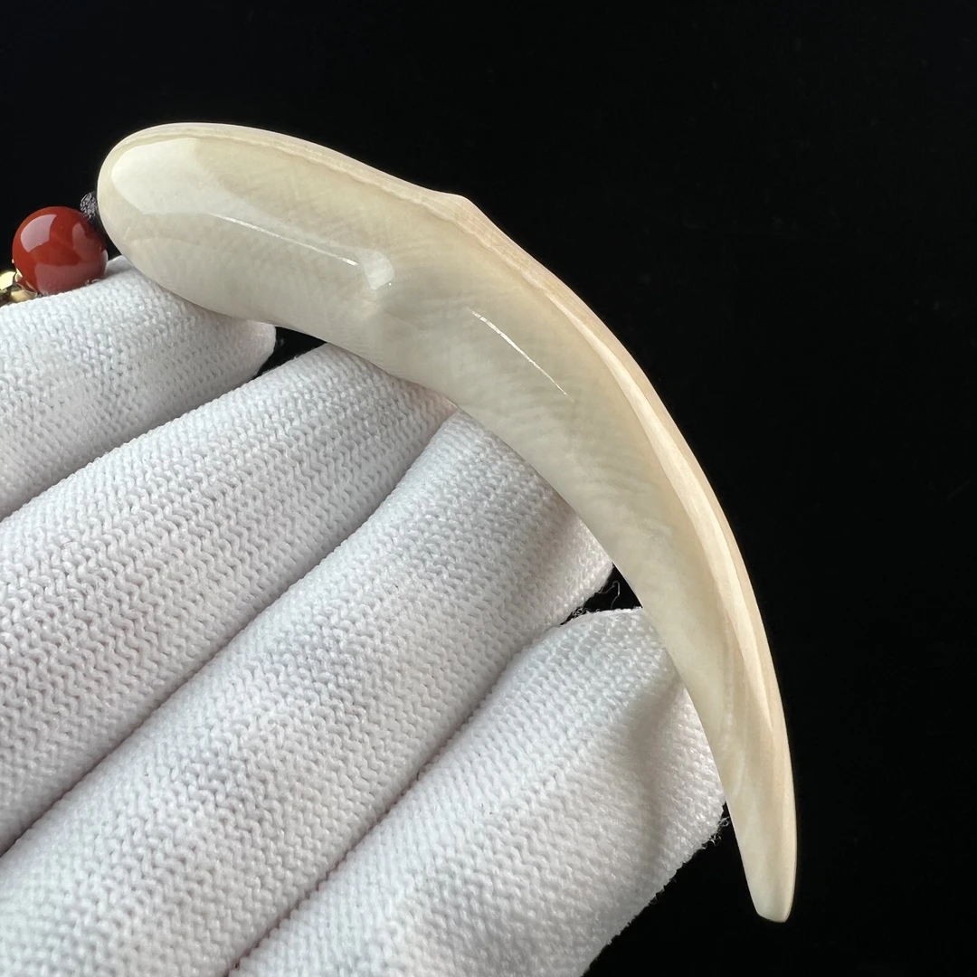 D3026天然猛犸牙雕刻 牙尖 77mm支持鉴定 假一罚四