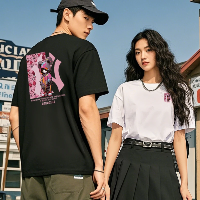 夏季索洛纳嘻哈韩版T恤短袖健身时尚学生常规款男士圆领常规情侣