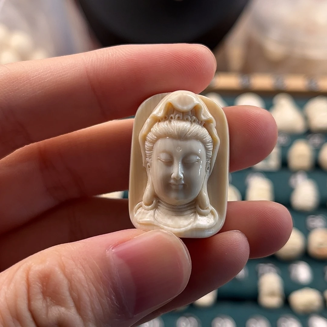 猛犸象牙手串/手链/手镯蓝皮吊坠观音