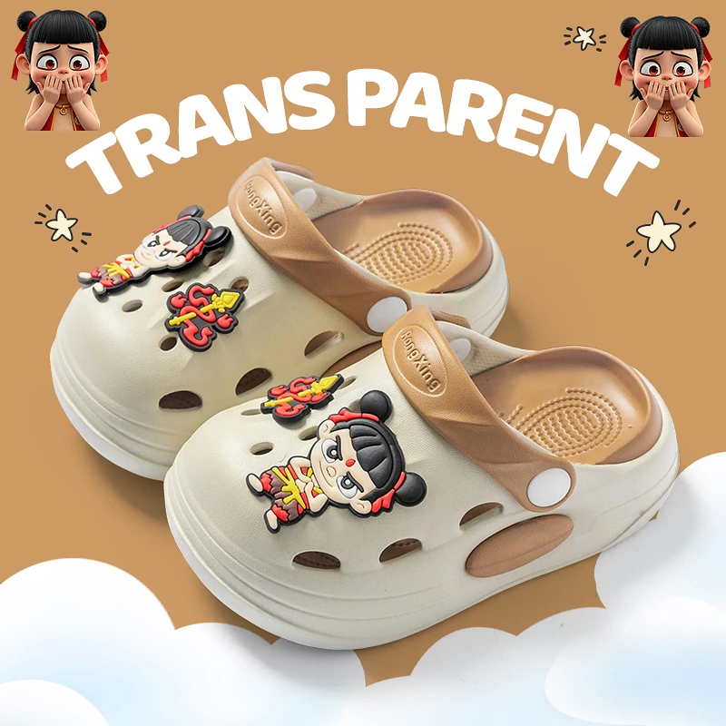 【亲子款】EVA哪吒儿童洞洞鞋夏男女童卡通可爱居家户外防滑凉拖鞋