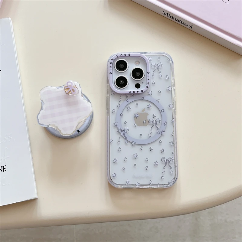 紫色星星蝴蝶节适用iPhone16pro手机壳小清新女款15promax网红13