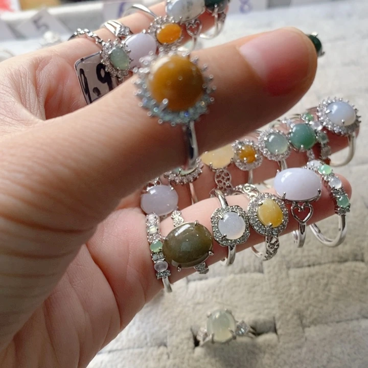 江***奶翡翠戒指未镶嵌缅甸天然