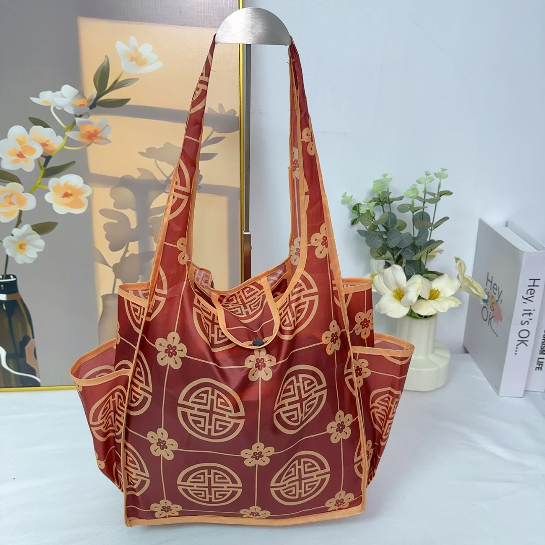 小号印花侧兜带防盗扣购物收纳袋[30*30*10]