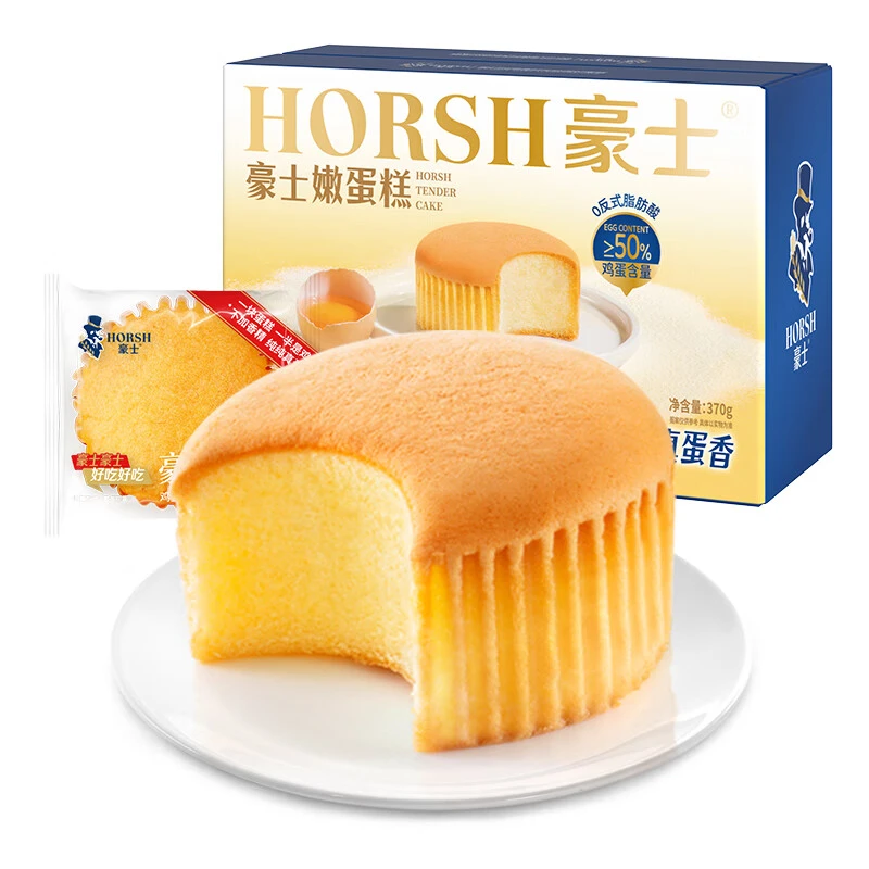 豪士鸡蛋糕370g早餐面包解馋零食0香精糕点蛋糕整箱好吃鸡蛋糕