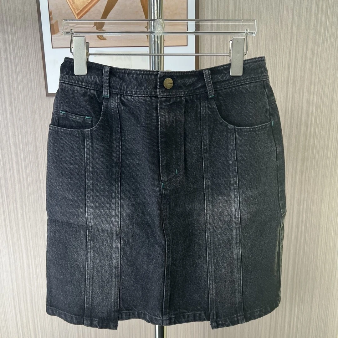 1201撤柜LD春秋时尚刺绣牛仔半身裙