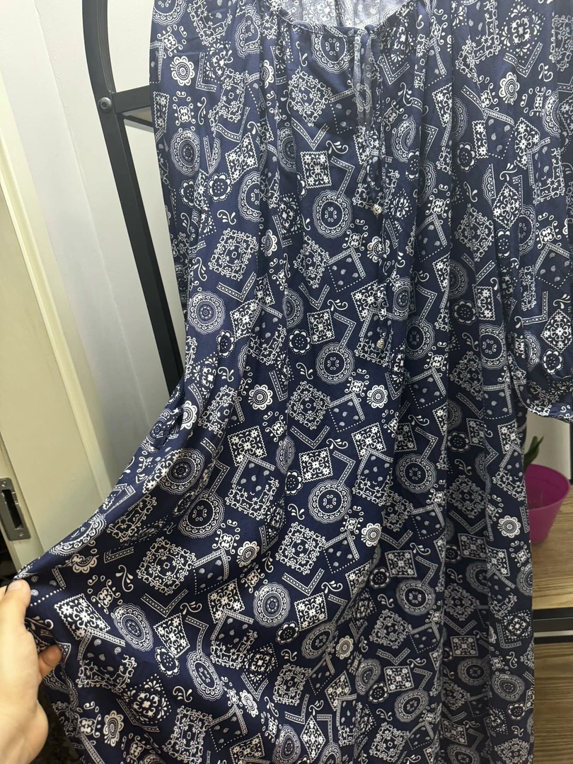 女夏款长连衣裙印花时尚休闲大码宽松气质碎花民族风长款百搭