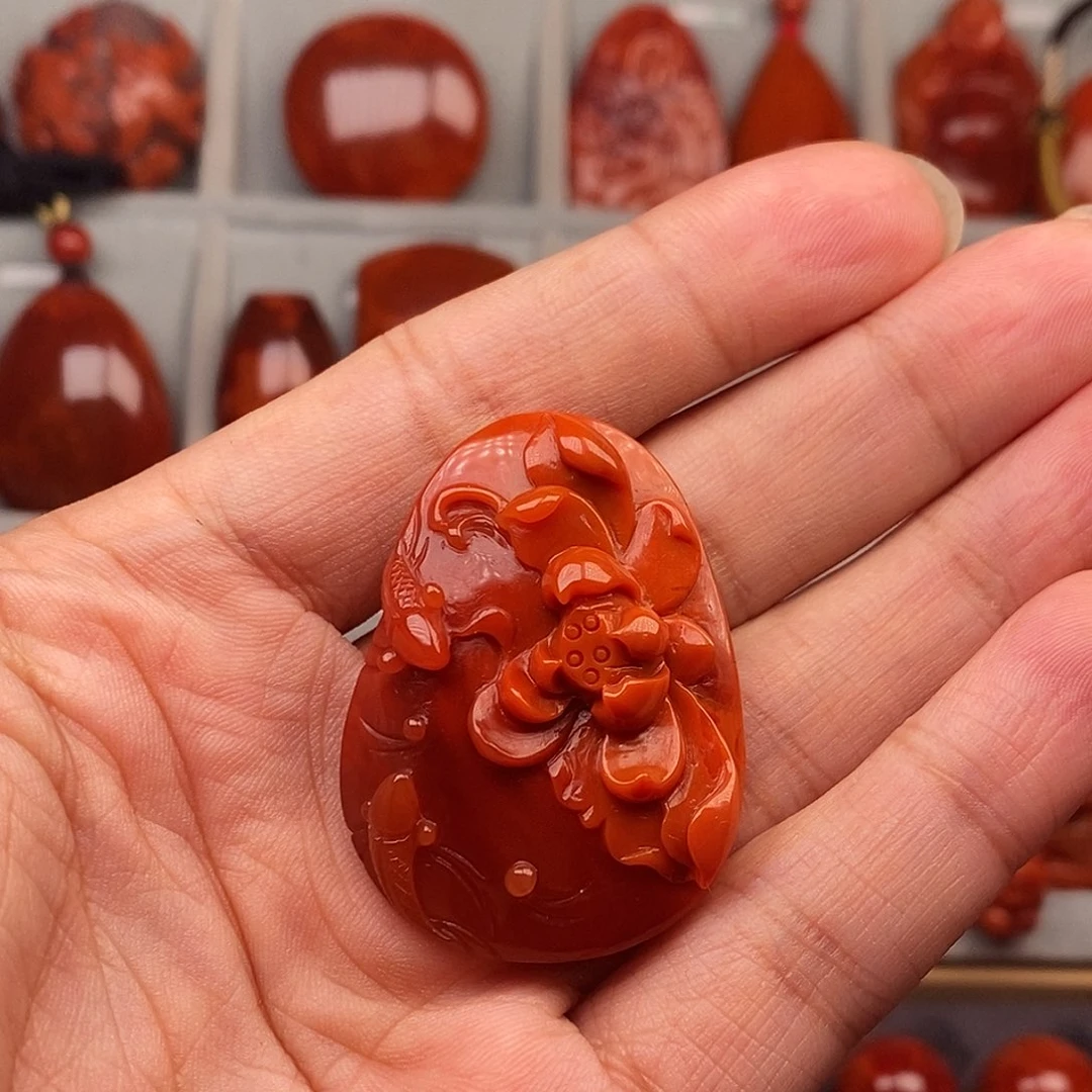 南红玛瑙未镶嵌吊坠(不含链)