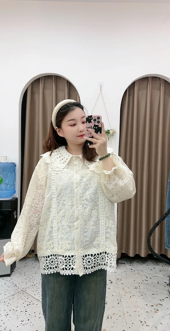 【真爱妈咪】9120高品质实体店孕妇蕾丝娃娃领可爱洋气衬衫上衣