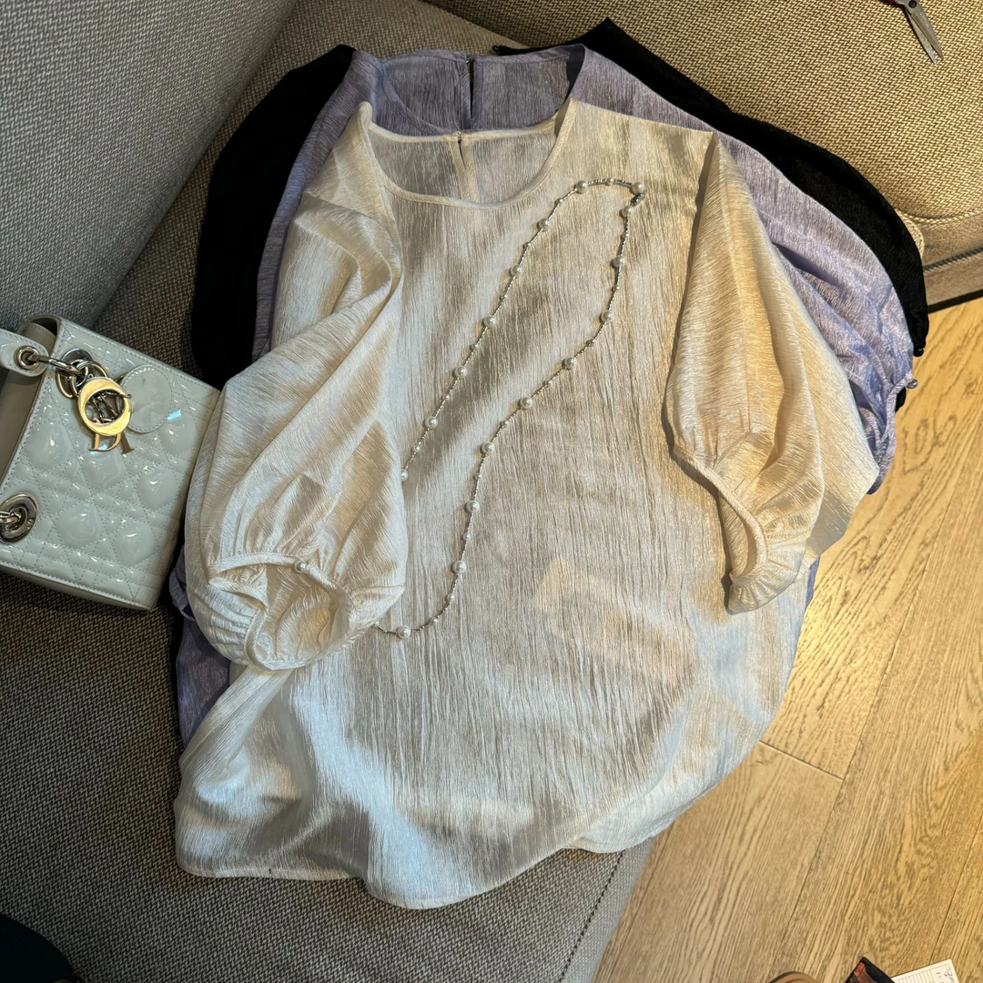 阿黎精选-------夏季简约高品醋酸上衣