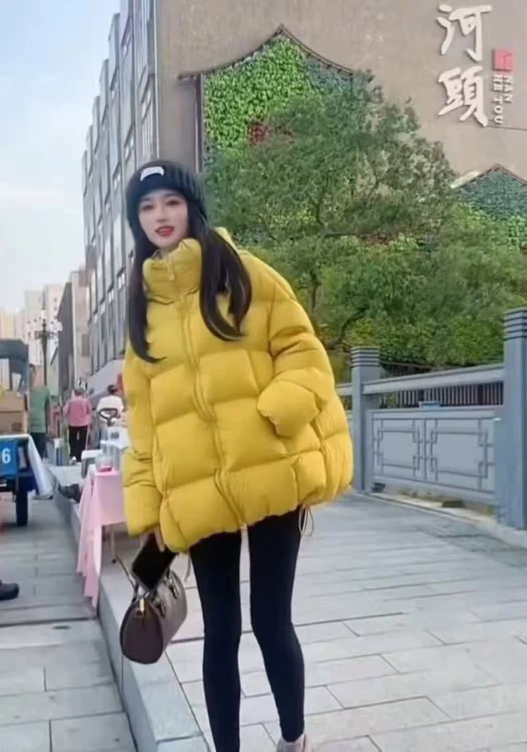 泡芙2025年新款泡芙女中长款时尚显瘦保暖宽松连帽爆款