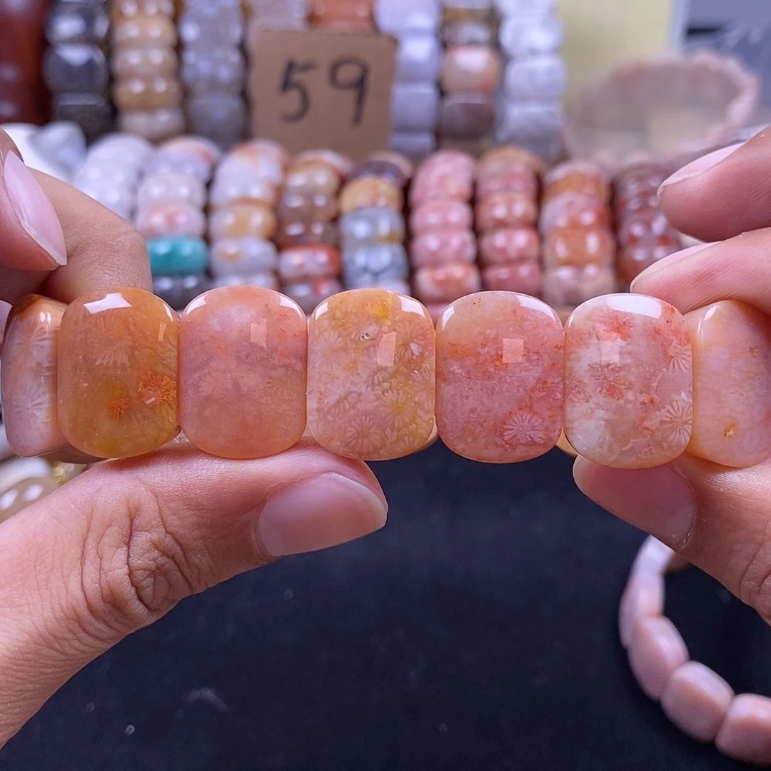 硅化珊瑚（珊瑚玉）未镶嵌手串3*