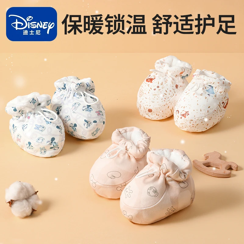 迪士尼婴儿步前学步鞋脚套袜子保暖加绒护软底秋冬季棉小月龄宝宝