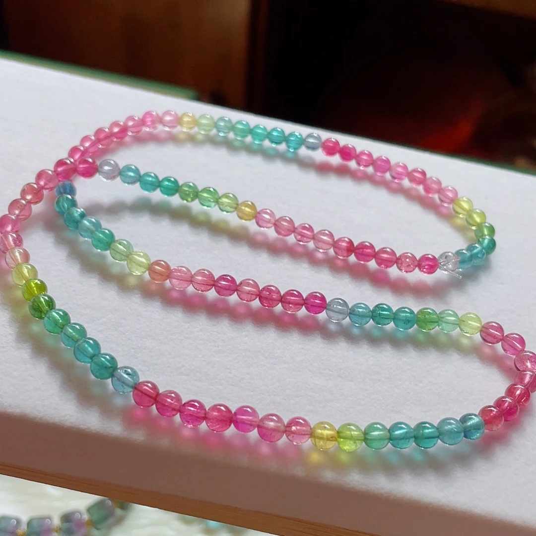 碧玺未镶嵌手链5.2mm左右