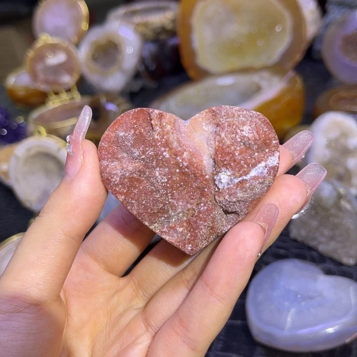 水晶珠宝半成品未镶嵌流沙爱心