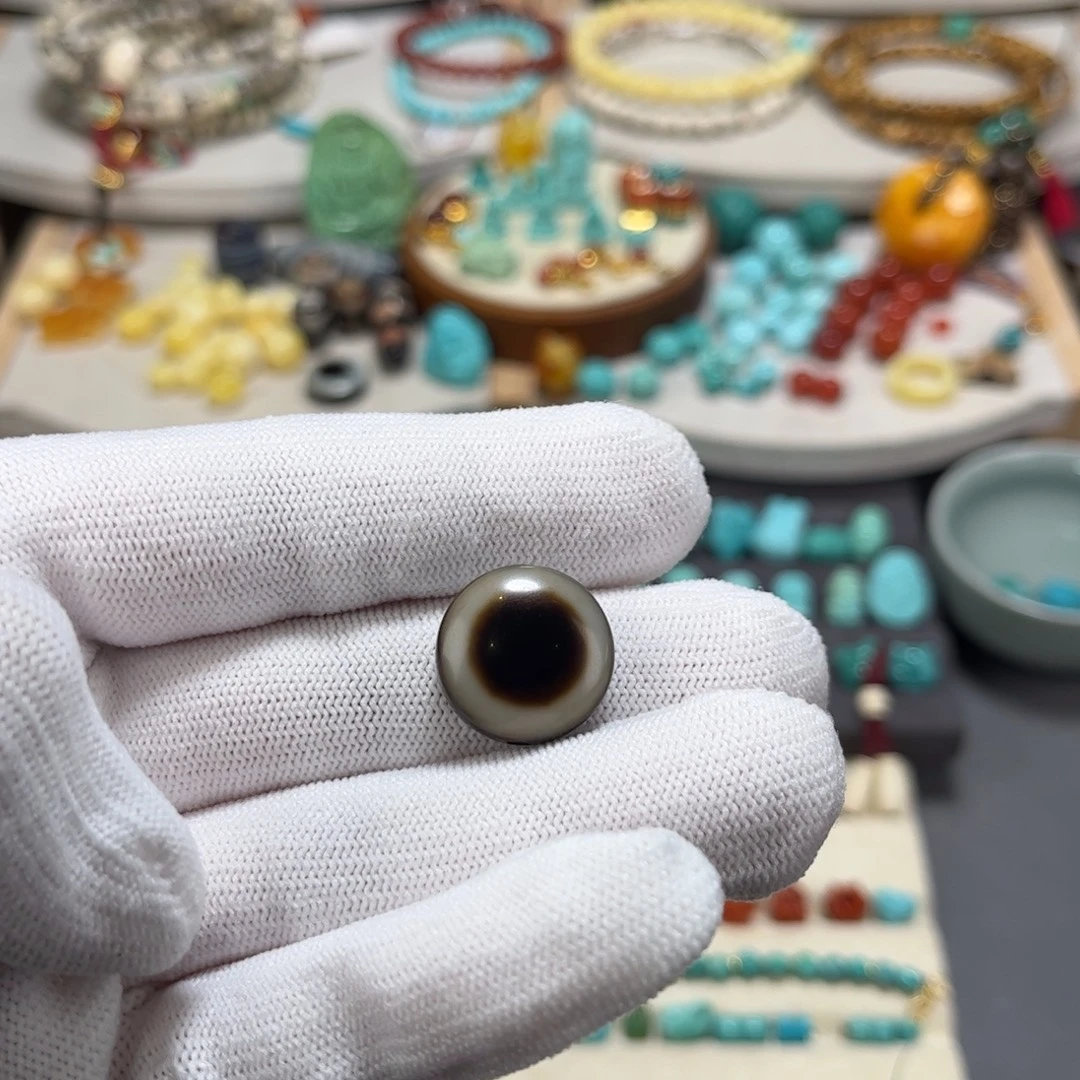 玛瑙/玉髓未镶嵌光珠羊眼板珠