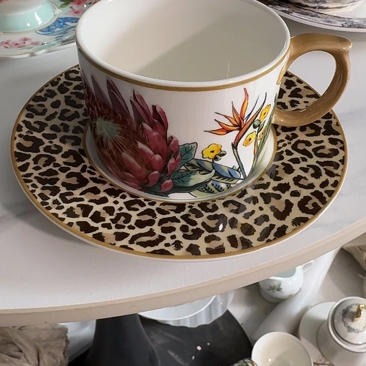 瓷帝王花咖啡杯釉中30米一套