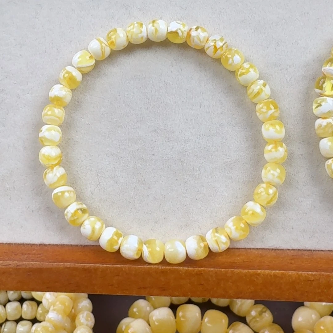 猫****未镶嵌琥珀手链6mm裸发