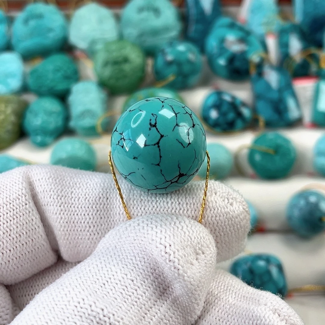 绿松石未镶嵌车挂尺寸19.6