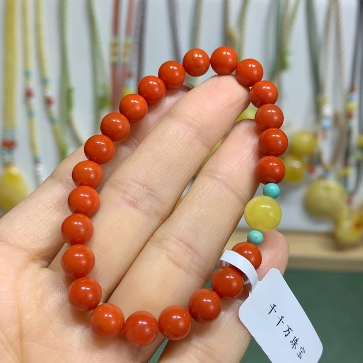南红玛瑙手链未镶嵌7mm尺寸