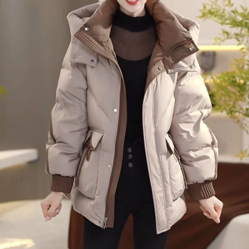 冬季白鸭绒羽绒服百搭新款时尚气质休闲保暖外套女冬款小香风加厚