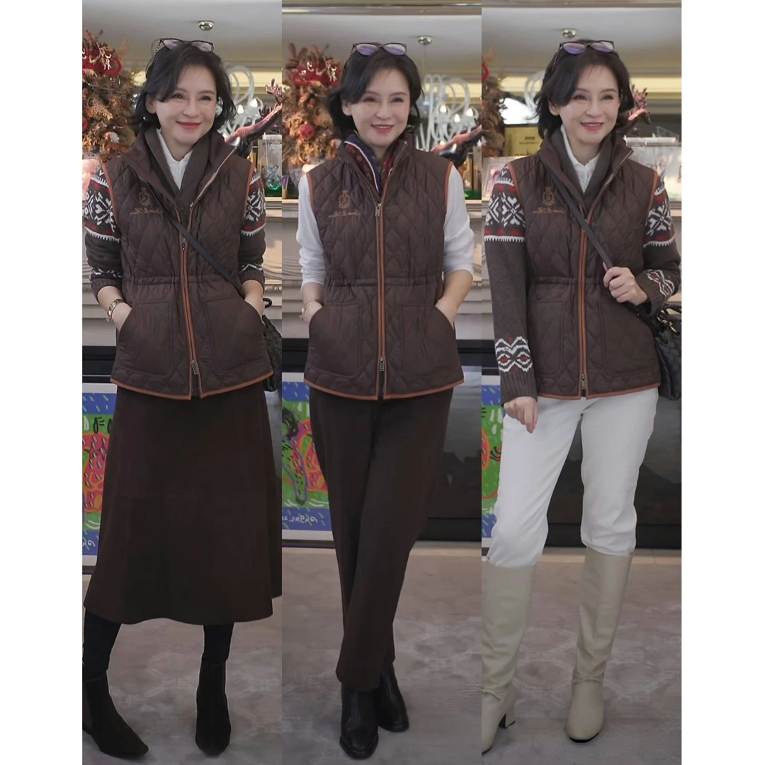 我是摩羯 运动老钱风 日本28D纱线7A抗菌发热腰部抽绳秋冬棉马甲