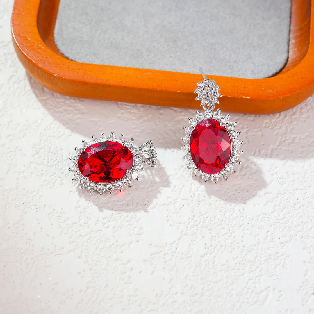 铜合金合成锆石耳饰 女精致气质奢华极轻奢优雅-7198-1时尚耳钉