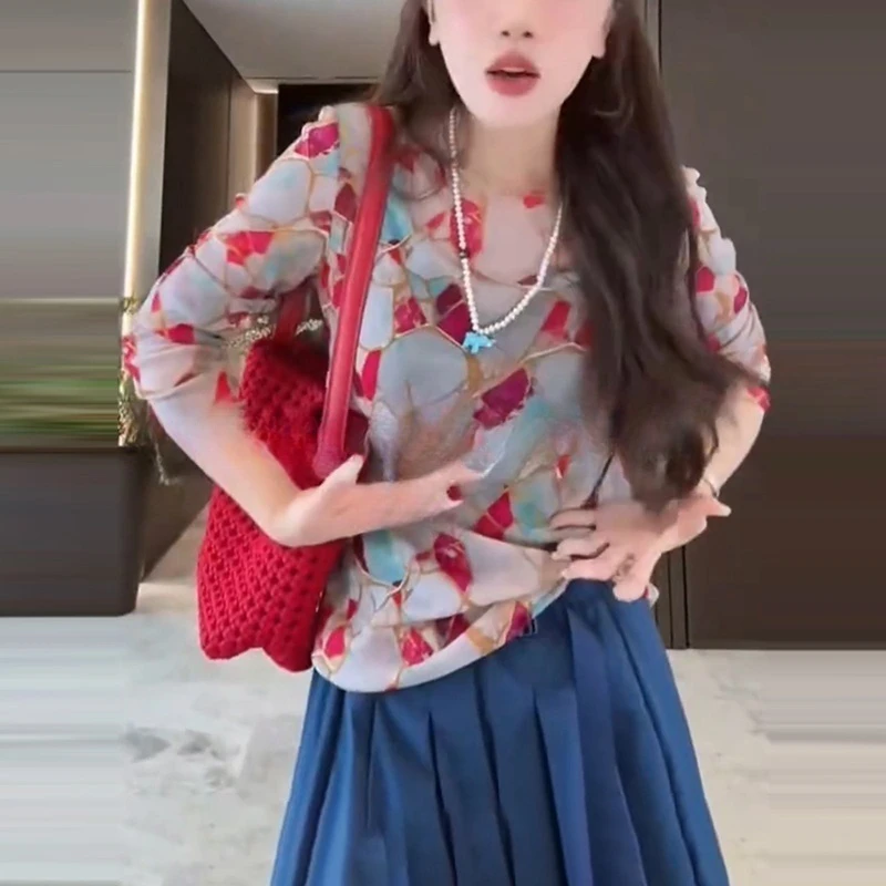 休闲风高级感洋气衣服女夏季新款防晒T恤透气小衫显瘦小众上衣潮