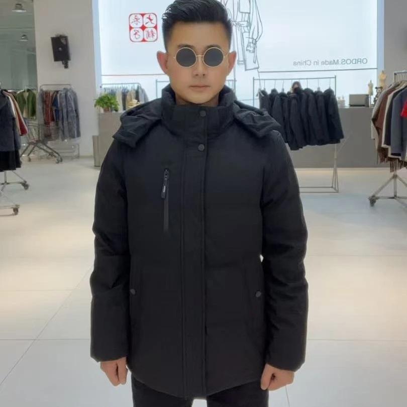 羽绒服冬款派克服加厚过冬连帽可摘卸