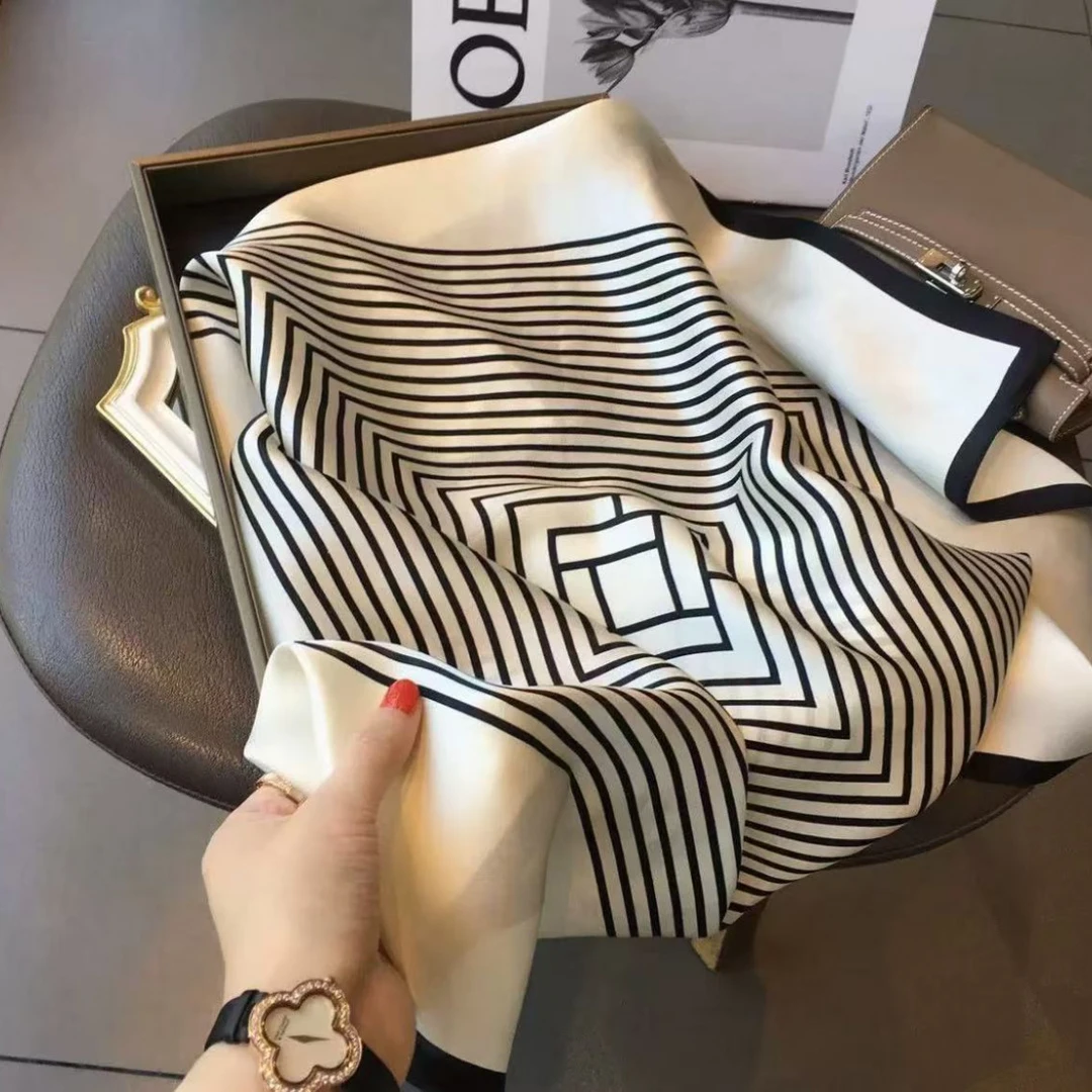 A012【黑白条纹】70*70左右小清新 A12