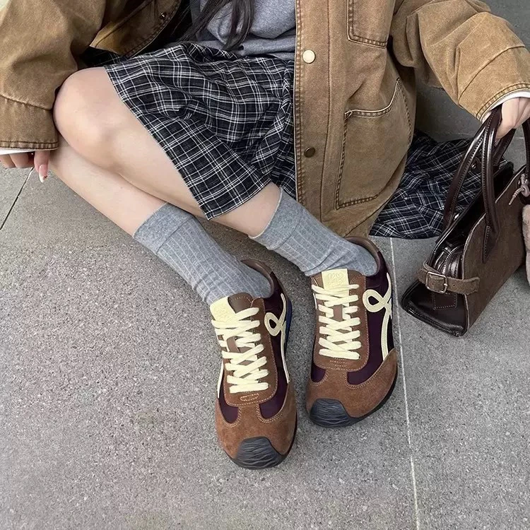 女子橡胶休闲健步透气系带德训鞋通用百搭韩版