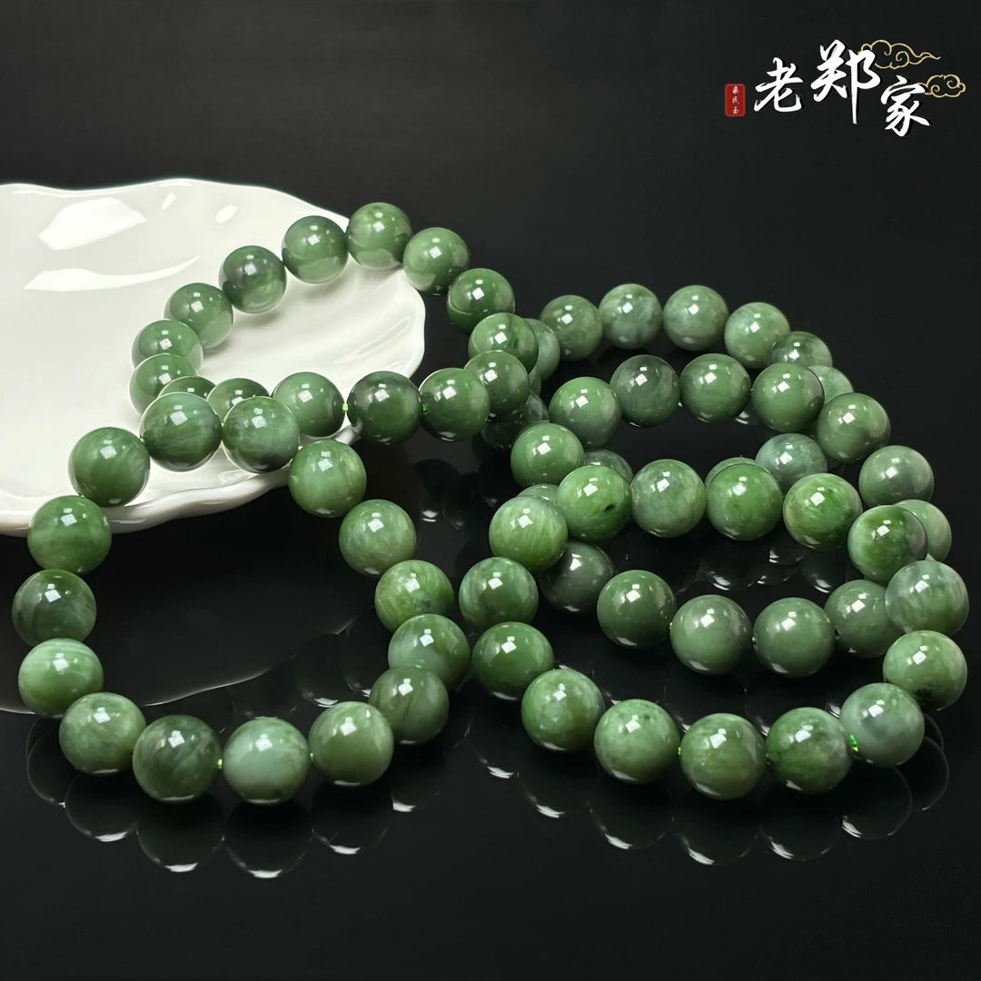 【老郑家】和田玉手串 约14mm+ 多样性发一件 微黑点