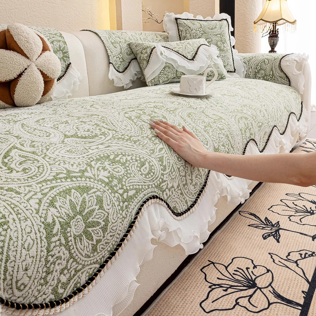 洱峰不规则沙发垫四季通用雪尼尔异形固定防滑法式沙发坐垫盖布