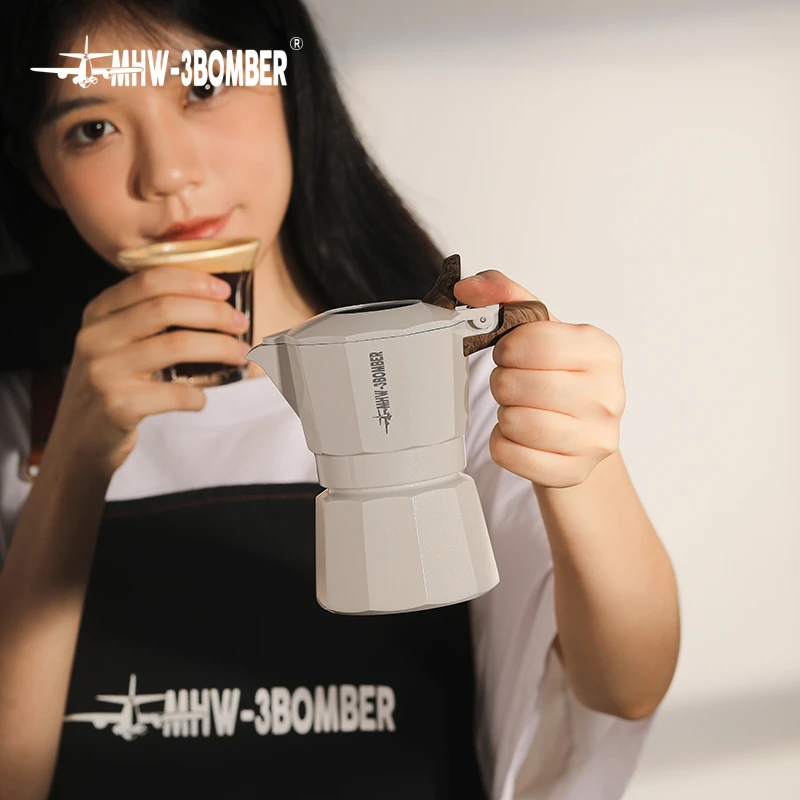 MHW-3BOMBER轰炸机双阀摩卡壶 意式浓缩咖啡壶家用咖啡机户外器具