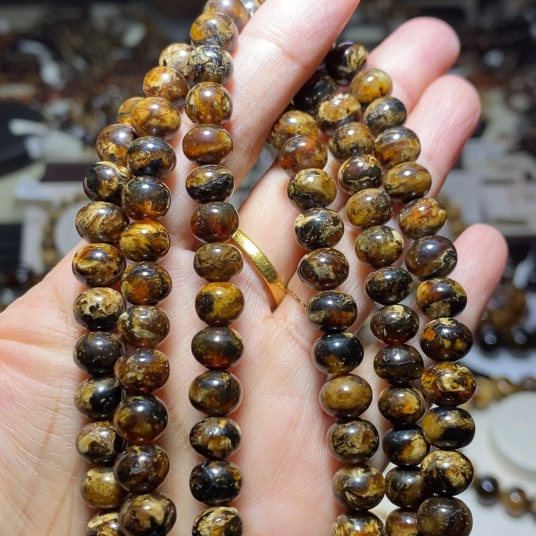 戌***2裸石琥珀未镶嵌老黄花8mm