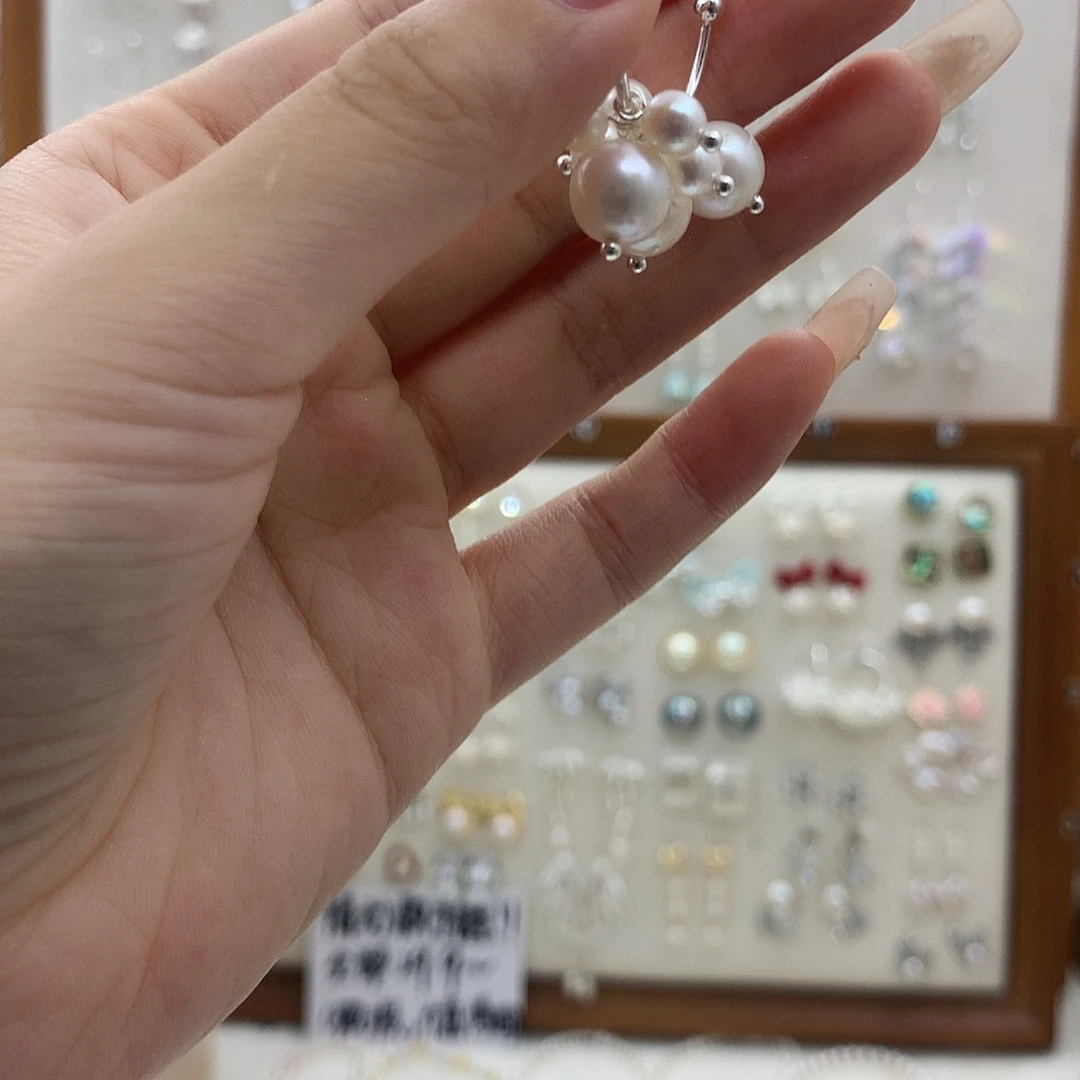 淡水珍珠耳饰银S925镶嵌