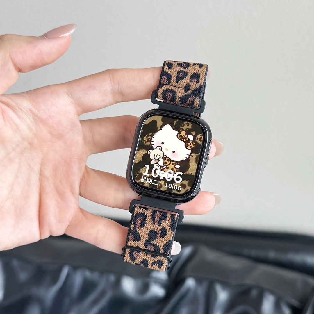 气质豹纹轻熟适用iwatch S11手表applewatchS10苹果手表表带9配件