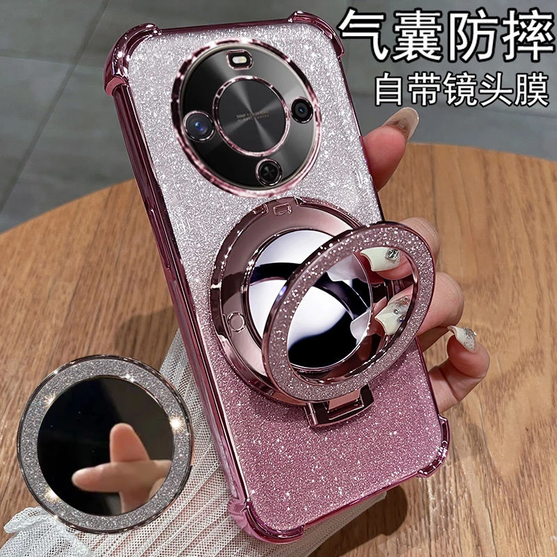 适用华为荣耀x70手机壳BRE-AL00a镜头膜防摔软壳女新款创意镜子壳