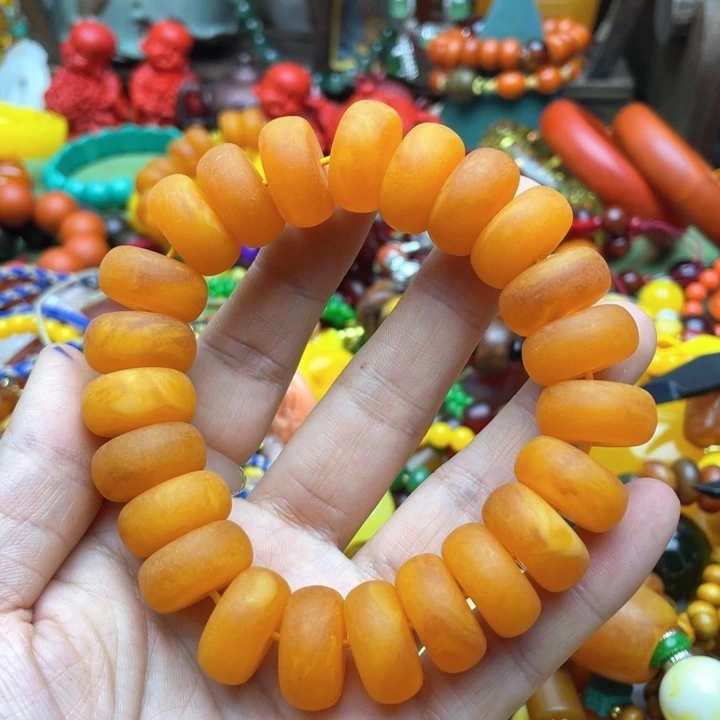 树脂制品简***福75号算盘手串