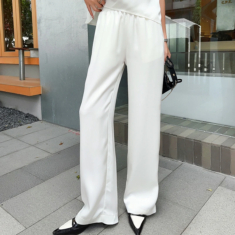 A  JY7007-2直筒裤女阔腿裤垂珠光丝滑轻奢质感长裤