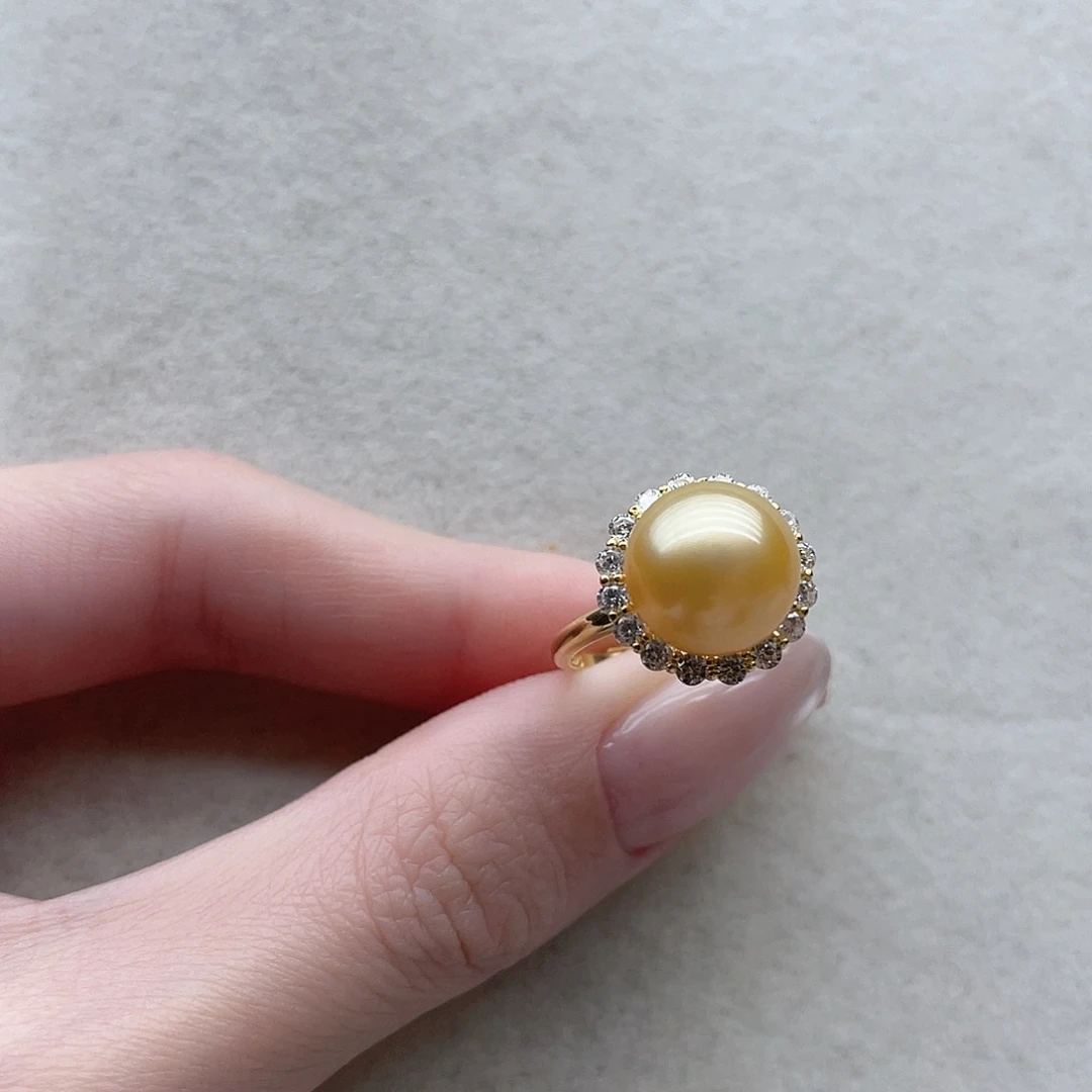 戒指78海水珍珠银S925镶嵌